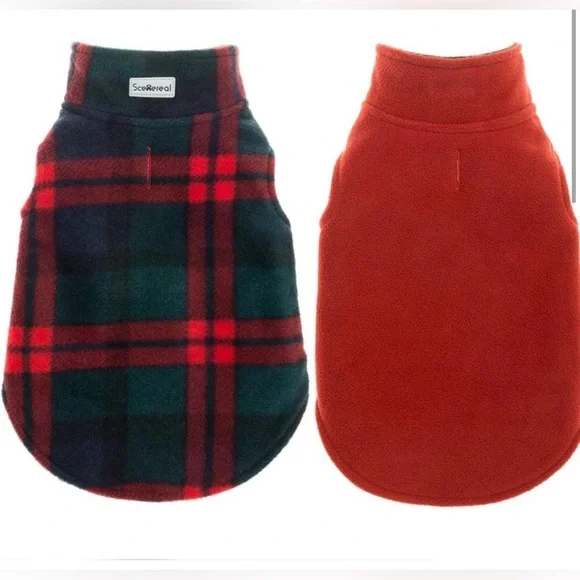 NWT SCENEREAL Dog Winter Clothes Reversible Jacket plaid or solid Size XS - Picture 3 of 13